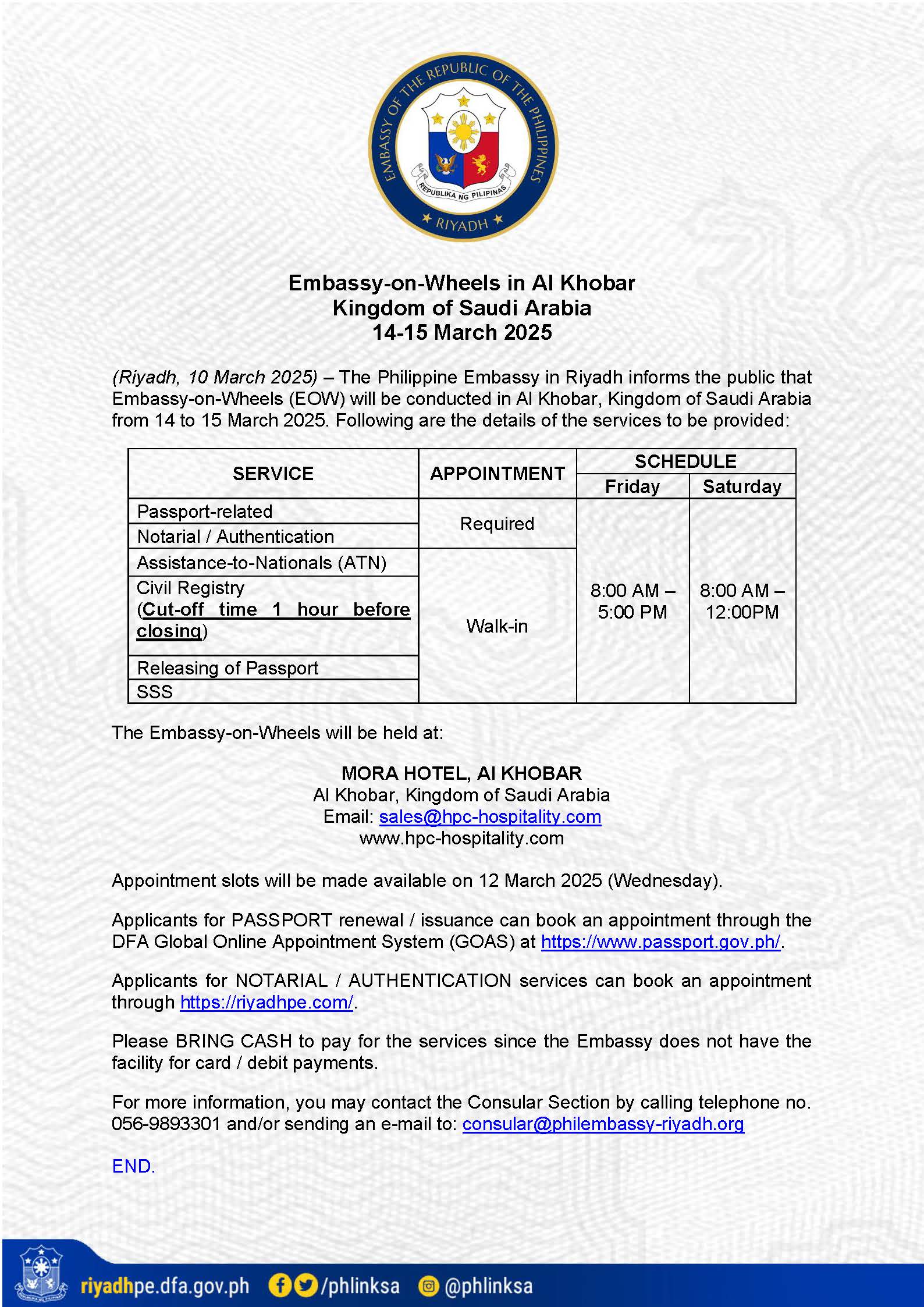 PR 007 2025 EMBASSY ON WHEELS IN AL KHOBAR 14 15 MARCH 2025