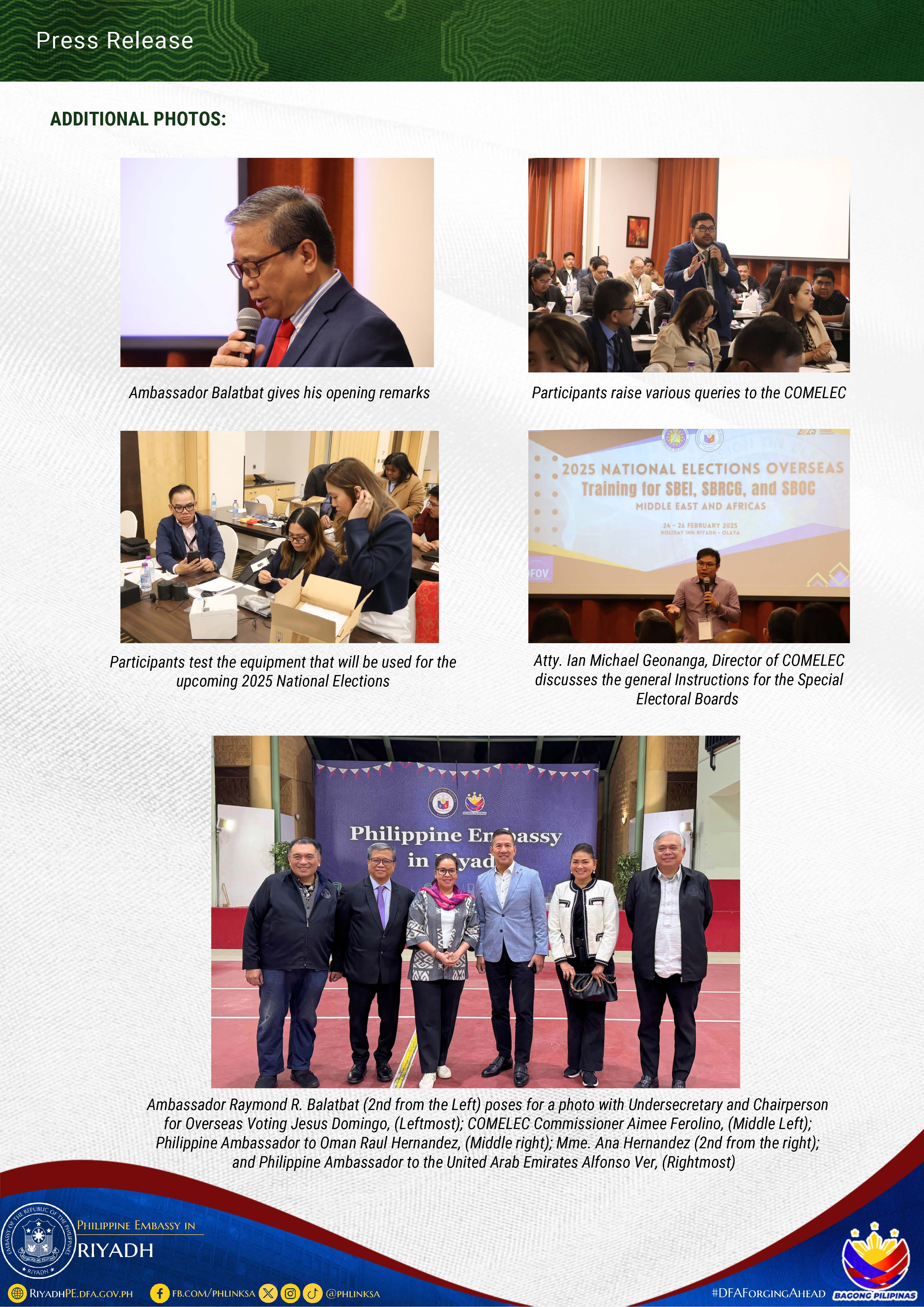 PR 006 2025 TRAINING ON THE GENERAL INSTRUCTIONS FOR THE SPECIAL ELECTORAL BOARDS FOR THE 2025 NATIONAL ELECTIONS OVERSEAS IN RIYADH Page 2