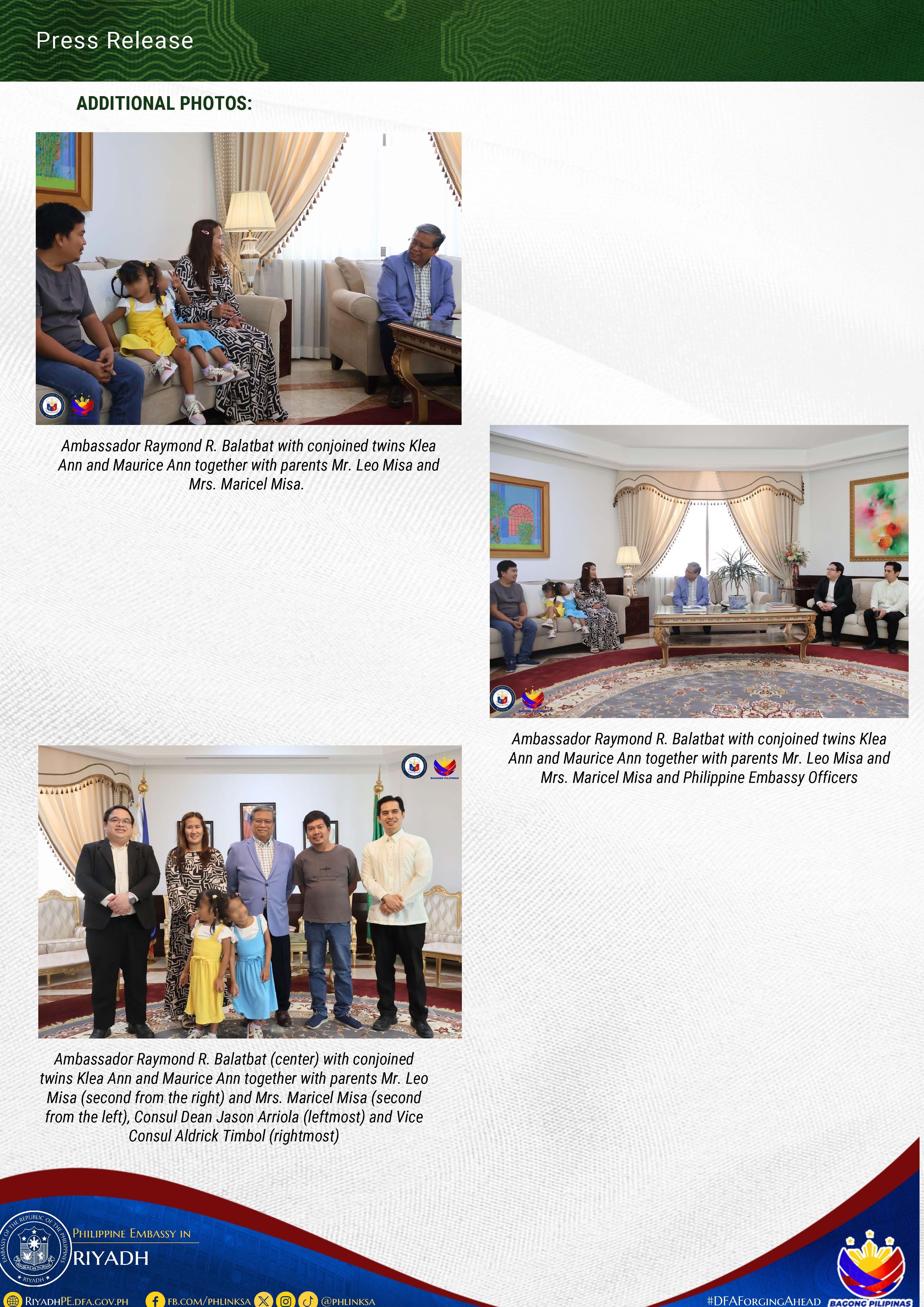 PR 026 2025 Third Pair of Filipino Conjoined Twins Set for Life Changing Surgery in Saudi Arabia Page 2