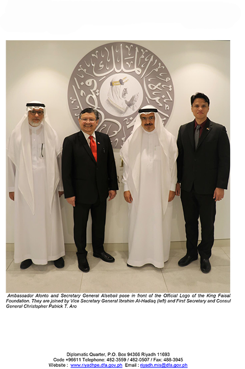 PR 095 2018 AMBASSADOR ALONTO MEETS SECRETARY GENERAL OF THE KING FAISAL PRIZE 2